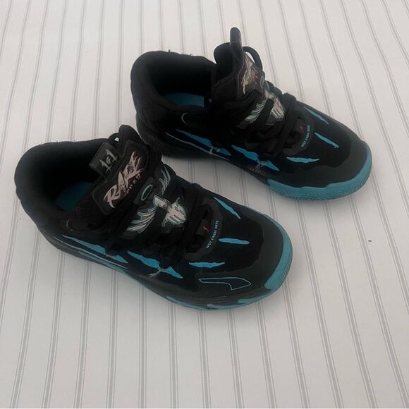 Puma Kids Black and Teal Sneakers - Picture 1 of 3